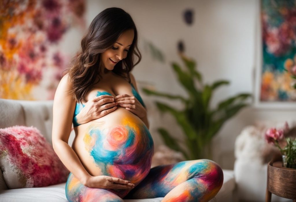 Body painting femme enceinte